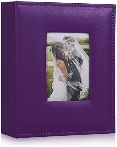 RECUTMS Photo Albums With 4x6 200 Photos Pocket Album Cover Slide In Photo Picture Small Photograph Album For Family Wedding Children Holiday Anniversary Album PU Leather photo albums（Purple）