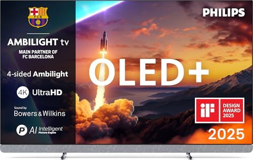 Philips OLED910 4K OLED+ Ambilight Google TV 65' mit Audio Bowers & Wilkins P5 Bildsystem, HDMI 2.1, Dolby Vision / Atmos