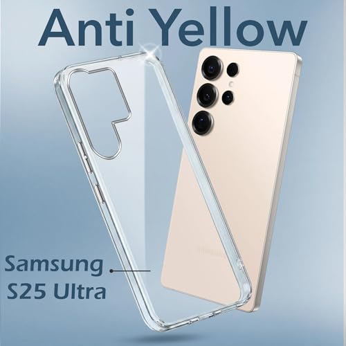 Image of DIZORO Compatible with Samsung Galaxy S25 Ultra 5G Back Cover Case Clear,[ Anti Yellow ][Military Grade Protection] Hard PC Back Cover Transparent