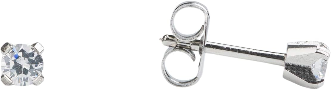 STUDEX Sensitive Cubic Zirconia Stud Earrings | Hypoallergenic and Nickel Safe for Sensitive Ears | High Fashion Earrings for Women and Men