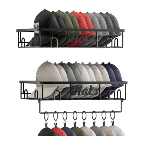 AETYORD Metal Wall Mount Hat Rack, BlacK Cover