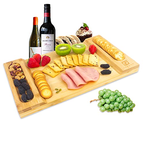 Tabla de queso de bambú natural, bandeja de queso, elegante tabla de...