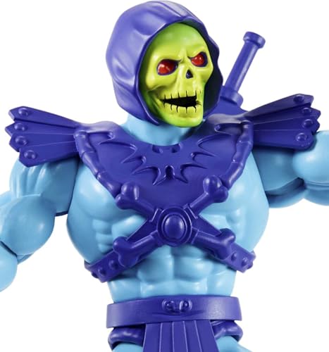 Image of Masters of The Universe Origins Action Figure Skeletor, 5.5 Inch 1980s Motu TV Villain, Detailed Design with Harness, Havoc Staff & Sword