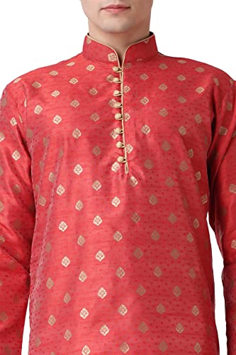 Image of Royal Kurta Men's Silk Blend Printed Kurta Dhoti Set