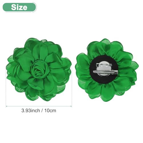Image of M METERXITY Rose Flower Brooches and Pins for Women, Lapel Pins Dainty Satin Fabric Big Camellia Hair Flowers Clips for Wedding /Parties /Clothes /Jewelry