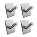 Adhesive Coat Hooks, KONE Heavy Duty Stainless Steel Decorative Stick Wall Hooks Hats Keys Utility Hooks for Home Kitchenware 4 Pcs