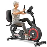 VANSWE Recumbent Exercise Bike for Seniors, Recumbent Stationary Bikes for Home with 450 LBS Weight Capacity, Backlit Monitor with 19 Built-In Programs, Bluetooth App Connectivity and 16-Level Electronically Controlled Magnetic Resistance