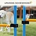 PawHut Agility Set Hunde 7-teilig Agility-Ausrüstung für Hundetraining Steckhürdenset mit Slalomstangen Sprunghoop 2 Bälle höhenverstellbar Hürden Koordinationstraining für Spiele Training