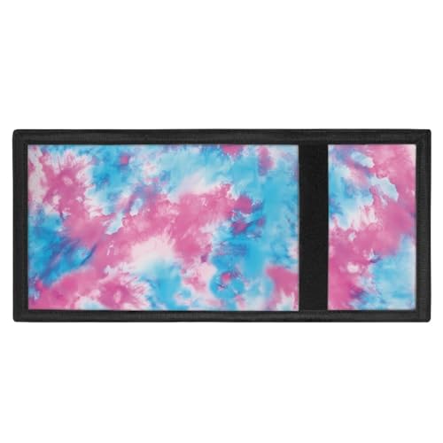 Blue Pink Tie Dye Wallets for Women Multi Card Holder Wallet Clutch Purse Card with Coin Pocket and Photo Album Organizer,Girls Novelty Wallets for Outdoor Use4
