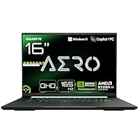 Gigabyte AERO X16 Gaming Laptop - Copilot+ PC, 16, 165Hz WQXGA, Ryzen AI 7 350, RTX 5060, 16GB DDR5 5200MHz, 1TB Gen4 SSD, Windows 11 Home, 2 Year Warranty, Dolby Atmos, AERO X16 1VH93UKC94AH