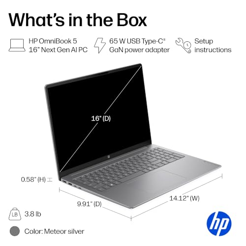 HP OmniBook-5 2K Touchscreen Laptop - 16 inch, Ryzen AI 7 445, Copilot+ PC - image 9