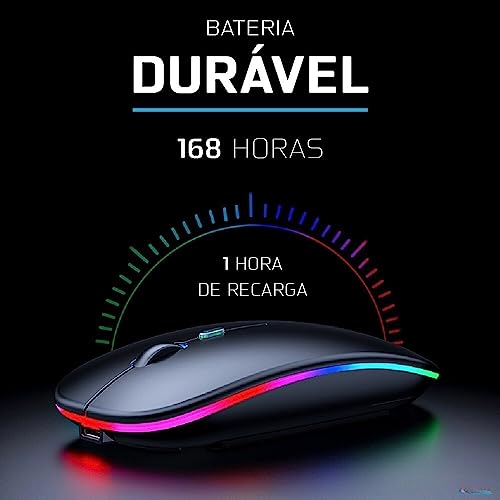 Mouse Sem Fio Recarregavel 2.4g Wireless USB para Notebook Desktop TV (PRETO)
