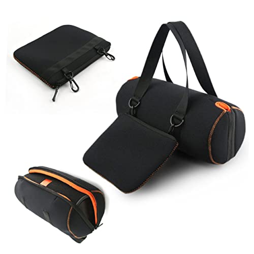 HOMOCONO Portable Eva Case Pouch for Speaker Shockproof Storage Bag Soft Lining Divider for Cables Black Design Travel-Friendly