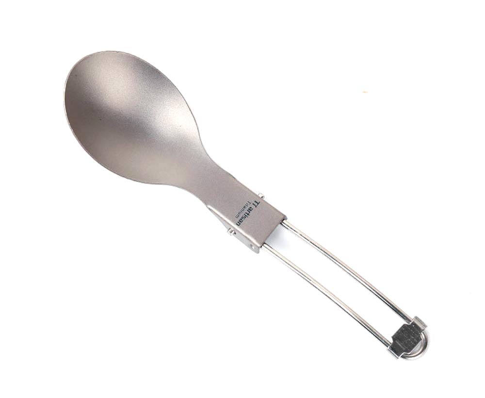 Titanium Folded Handle Spoon Camping Cutlery Portable Picnic Tableware