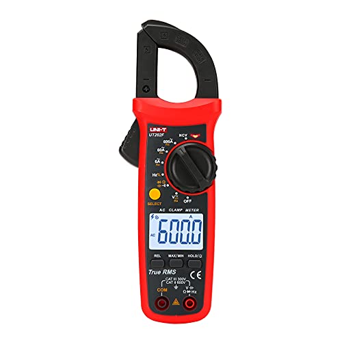 Image of UNI-T UT202F Digital Clamp Meter AC Current TRMS Volt Ohm Amp Meter HVAC Clamp On Multimeter Auto Ranging 6000Counts AC Current Frequency NCV AC DC Voltage Frequency Resistance Continuity Diode Tester