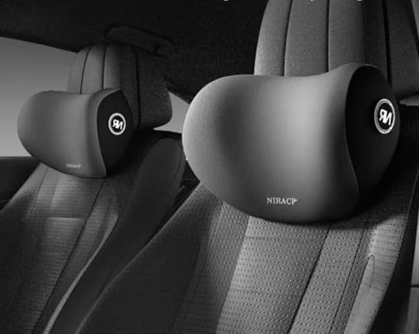CartsCorner Car Neck Pillow Neck Pain Relief for Long Drive Car Seat Back Head Rest Memory Foam Pillow for Driving with Adjustable Strap,and Breathable Removable Cover (Black) (2)-image-24