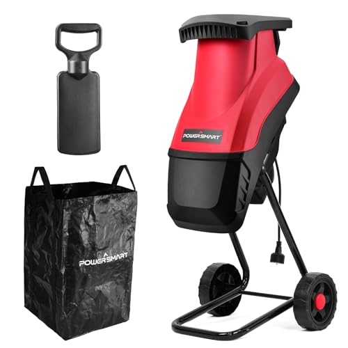 PowerSmart Electric Wood Chipper Shredder, 15A Electric Motor, 1.77' Cutting...