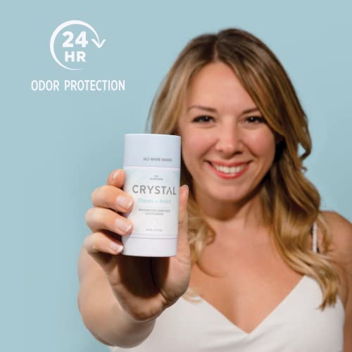 Crystal Magnesium Solid Stick Natural Deodorant, Non-Irritating Aluminum Free Deodorant For Men Or Women, Safely And Effectively Fights Odor, Baking Soda Free, 2.5 Oz Clean + Fresh (2.5 Oz) #TOP2
