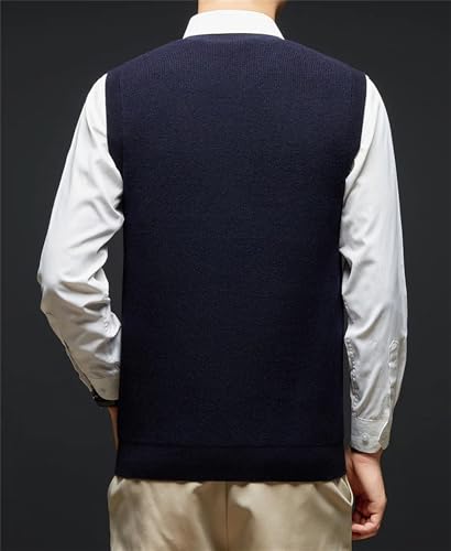 Jegsnoe Men's Sweater Vest Casual Crewneck Sleeveless Sweater Slim Warm Knit Vest Pullover2