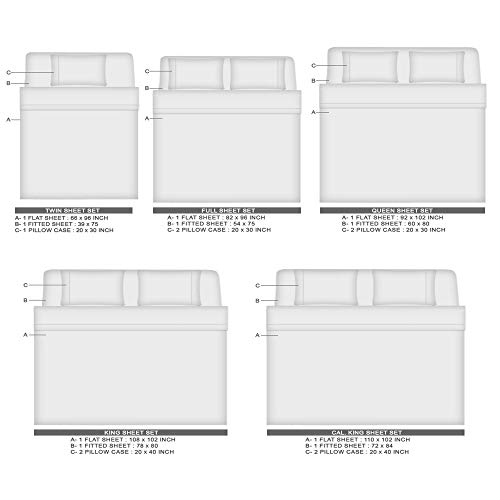 Color Sense- 600 Thread Count-Rich Cotton Sateen- 4 Piece Sheet Set-Flat Sheet-Fitted Sheet- 2 Pillowcases-Queen Size- Gold Color
