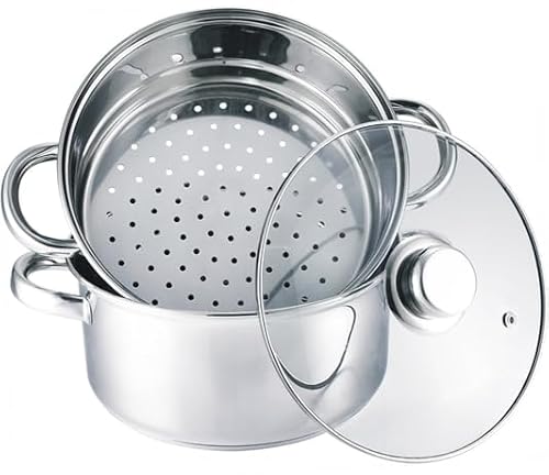 COOK CONCEPT Couscoussier en Métal Couvercle Verre 8 L Tous Feux Argent – vue 8