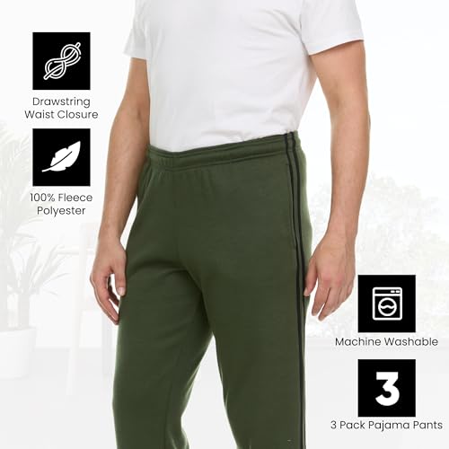 Essential Elements 3 Pack: Men's Tech Fleece Ultra-Soft Warm Jogger Athletic Sweatpants with Pockets4