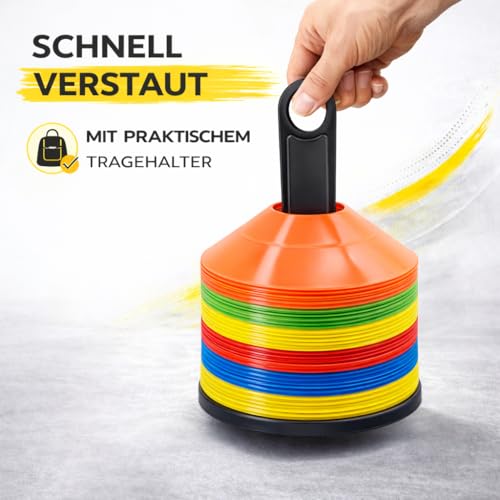 Markierungshütchen Slalom Hütchen Kegel für Fußball, Leichtathletik - Trainingszubehör & Fußballzubehör