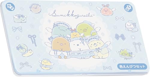 San-X Sumikko Gurashi Colored Pencil Set PH25401 (H x W x D): 4.1 x 7.3 x 0.4 inches (105 x 185 x 10 mm)