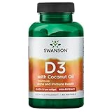 Swanson Vitamin D-3 with Coconut Oil 60 Sgels