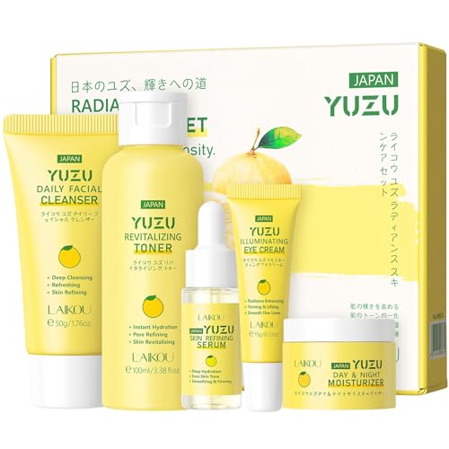 Grapefruit Skincare Set, 5-In-1 Skincare Gift Set With Facial Cle...