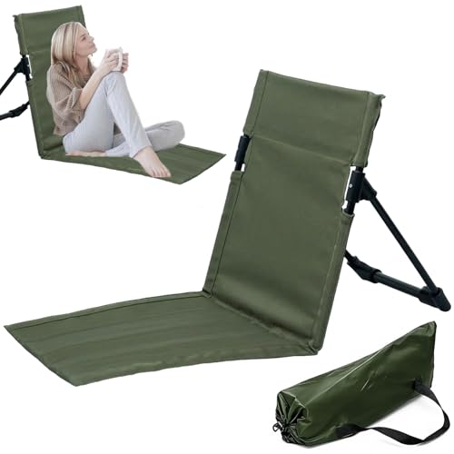 Campingstuhl Faltbar Strandstuhl Klappbar 38x39.5CM Bodenstuhl mit Rückenstütze Sitzunterlage Outdoor Bodenstuhl Gefaltetes Sitzkissen Strandkorb mit Rückenlehne für Picknick Angeln Wandern Camping