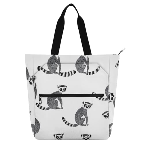 Bolsas de hombro grandes de lémur gris para libros escolares y viajes de adultos