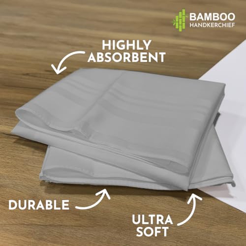 Image of HEELIUM Bamboo Handkerchief for Men & Women | Ultra Soft & Absorbent | Multipurpose Premium Rumal | Large Size 43 x 45 CM