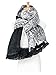 GERINLY Blanket Cape Scarves for Women Cozy Black and White Scarfs Fall Winter Shawls and Wraps