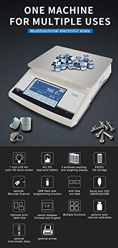 Báscula electrónica con pantalla táctil 30kg/0.1g miniatura 5