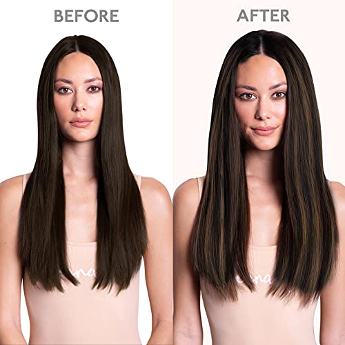 Image of WENNALIFE Wire Hair Extensions Real Human Hair 18 inch 95g Natural Looking Easy to Apply Reusable for Volume and Length Black Chestnut Brown Remy Hair Extensions Invisible Transparent Wire Real