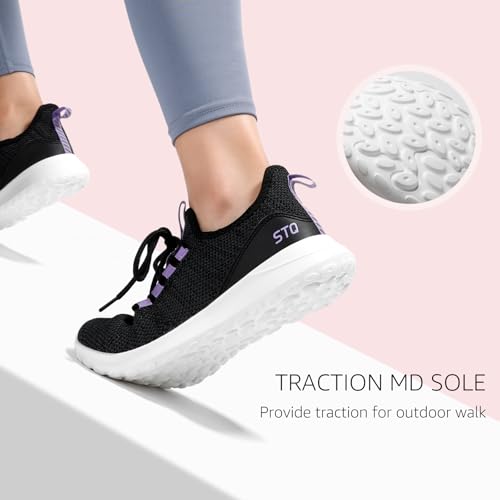 Image of STQ Womens Slip On Sneakers Tennis Walking Orthopedic Shoes Breathable Athletic Gym Workout Cross Training Sneakers