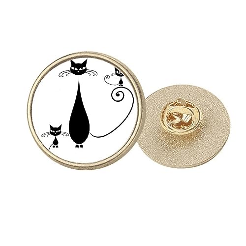 Broche chat noir ronde dorée Faly pour sublimer votre costume