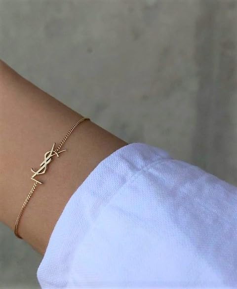 Dainty Gold Initial Bracelet for Women – Trendy Personalized Letter Jewelry, Minimalist Chain, Elegant Gift for Her3