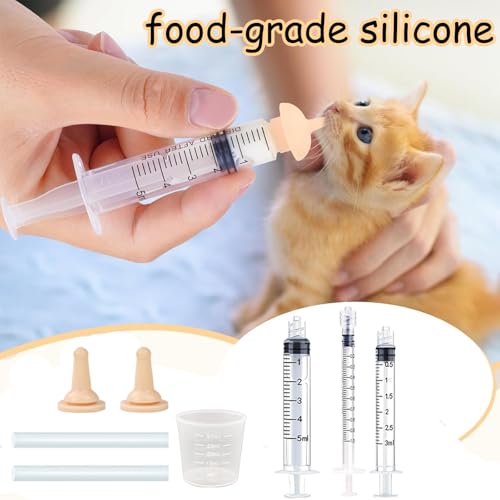 Image of 8 Pcs Injection Syringe for Feeding, Cat Feeding Tool Kit, Easy to Use Pet Care Accessories, Includes Feeding Syringe for Kittens, Puppies, Small Animals