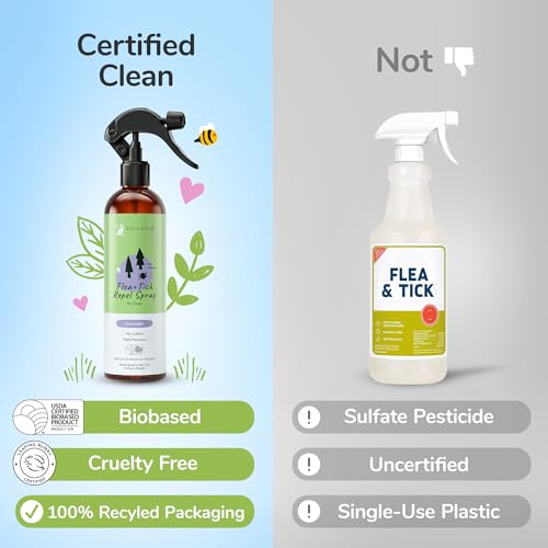 Image of kin+kind Natural Flea and Tick Prevention for Dogs - Non-Greasy Coat Spray, Vet-Formulated, Lavender, 12 fl oz