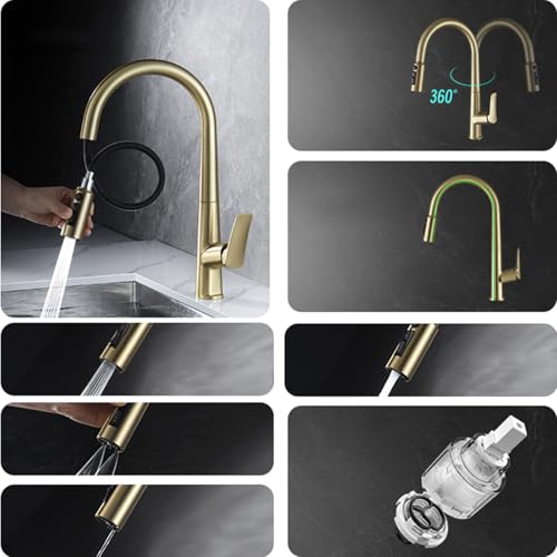 Robinet de cuisine mitigeur douchette extractible évier noir LWX - 3
