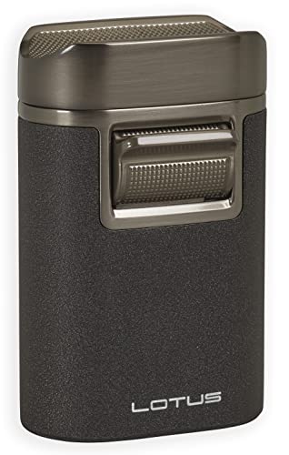 Lotus Brawn Quad Torch Flame Table Lighter (Black)