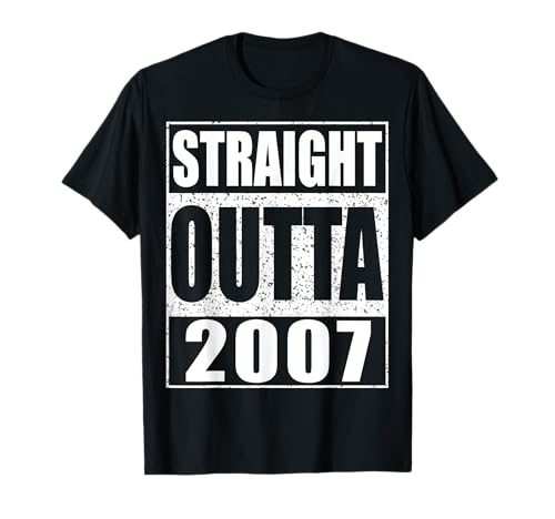 Straight Outta 2007 T-Shirt 17th Birthday Shirt T-Shirt Straight Outta 2007 T-Shirt 17th Birthday Shirt T-Shirt