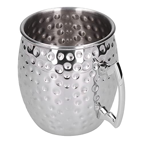 HERCHR Moscow Mule Mugs Beer Glasses, Stainless Steel Silver Beer Mugs Wine Tumbler Cups Glasses Coffee Mug for Home Bar, 550ml