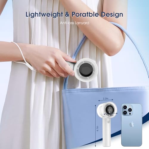 Image of 【15000RPM】Portable Handheld Turbo Fan, 1-100 Speed,Ultra High-speed,Personal Hand Held Travel Fans,5000mAh Battery Rechargeable Mini Fans,Digital Display,Small Pocket Fan for Summer Essential Gift