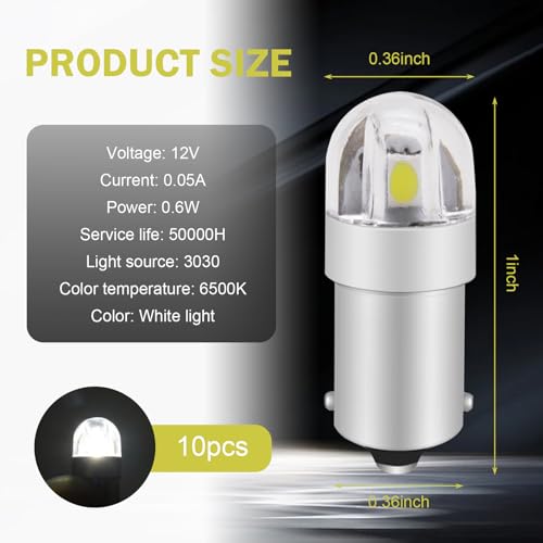 10 Bombillas LED BA9S WZP 6000K Blanco Frío 200lm miniatura 2