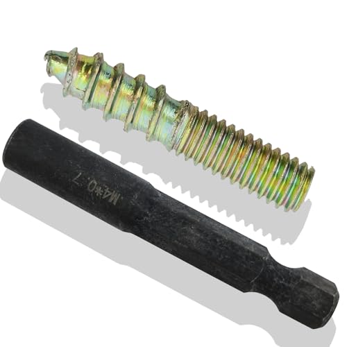 Image of M4 Hanger Bolt Driver,20pcs M4X20mm Hanger Bolts Assortment Kit with M4x0.7mm Driver,Double Headed Bolts Self-Tapping Screws,Grade 4.8,Iron, Color Zinc Plated Finish
