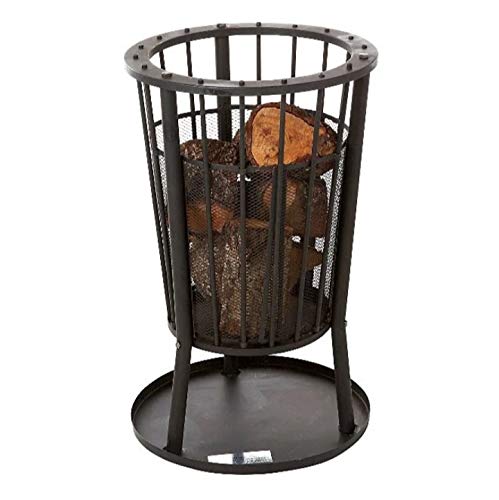 Expert Grill Large Fire Pit Set: Arandas (Wood or Charcoal, Basket Log Burner Garden Heater, Chimenea Patio Wood Chiminea Tall)