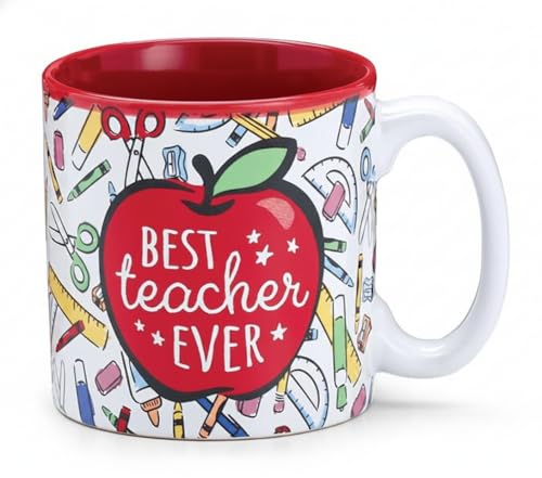 burton+BURTON Mug Best Teacher Ever, 13-Ounce, Multicolor
